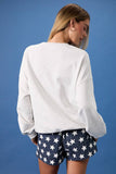 "USA" Embroidered Sweatshirt- Melange