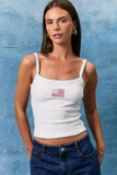 Tank Top with American Flag On Front-Navy
