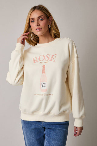 'ROSE' Graphic Fleece Sweatshirt