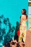 Q2 Tropical Print Jumpsuit - Yellow