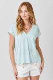 Mystree Cupro Modal V-Neck Top