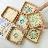 Sardine Shell Inlay Rattan Tray