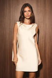 The Selena Scarf Fitted Satin Mini Dress