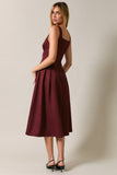 Square Neck Sleeveless Fit & Flare Midi Dress