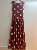 Italian Ruched Mesh Polka Dot Dress