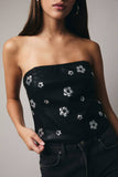 Daisy Sequin Leather Tube Top