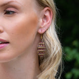 Brass Patina Earrings - Warm Red Rivets