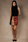 Sabrina Suede Colorblock Skirt