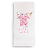 Baby Girl Clothing with “It's a Girl” Dishtowel