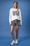 “USA” Drawstring Mid Rise Shorts