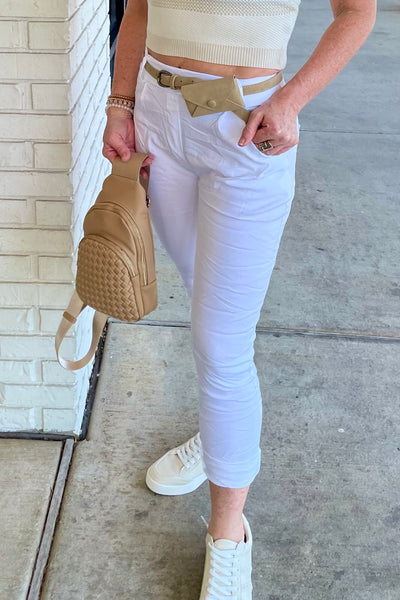 Venti6 Crinkle Jogger with Card Wallet/Belt
