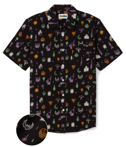 Black Magic Button Down Shirt - Men's Halloween Hawaiian