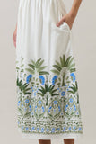 Senara Floral Triny Halter Neck Midi Dress