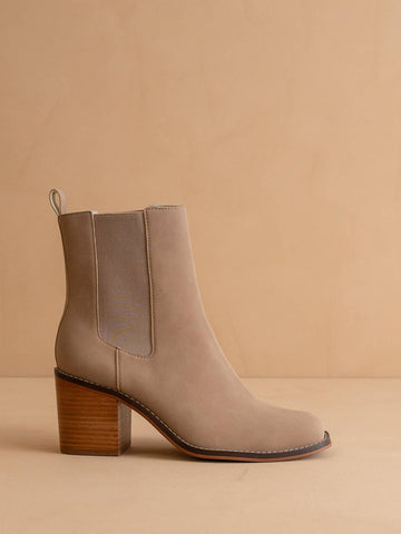 The Dakota | Cedar Wood Heeled Chelsea Bootie: CEDAR WOOD