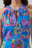 Bally Tropical Gloria Sleeveless Mini Dress- Blue Multi