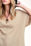 Lucy Loose Fit Gauze Short Sleeve Top
