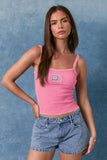 Tank Top with American Flag On Front-Navy