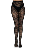 Leopard Net Tights: Black / One Size