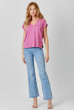 Mystree Cupro Modal V-Neck Top