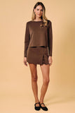 High Waist Front Slit Skort
