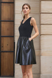Mini Tank Dress Vegan Leather - Black