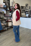 The Q2 Fine Fur Vest- Beige