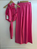 Italian 2pc Crop Top + Trousers Set