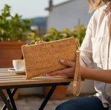 Cork Simple Wristlet | Rustic Cork: Natural Zipper / Small