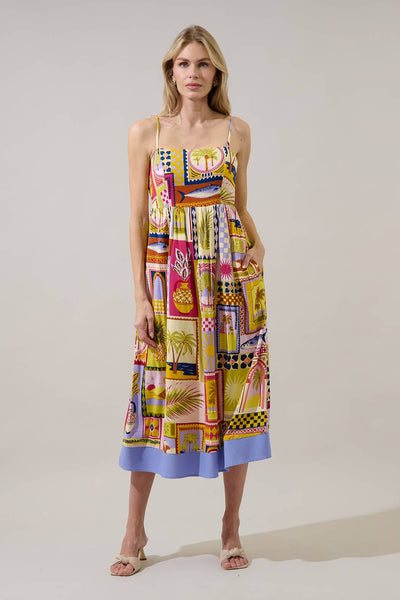 Senia Midi Dress Talmar Postcard- Multi