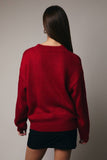 “SLEIGH” Sequined Sweater - Red