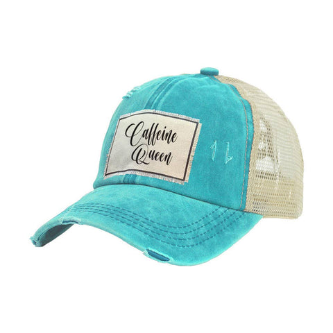 Caffeine Queen - Vintage Distressed Trucker Adult Hat
