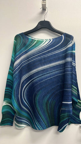 Green Wavy Italian Printed Sweater