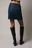 Denim & Sequin Mini Skirt- Denim
