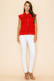 The Way Cotton Twill Vest with Sequin Detail