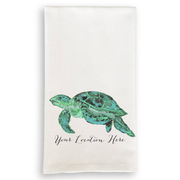 Blue Sea Turtle with Location: Dishtowel - Pensacola Beach