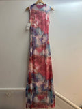 Italian Daydreams Mesh Ruched Long Dress