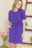 Sara Short Tie Dress - Purple