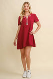 Cotton Gauze Ribbon Tie Mini Dress