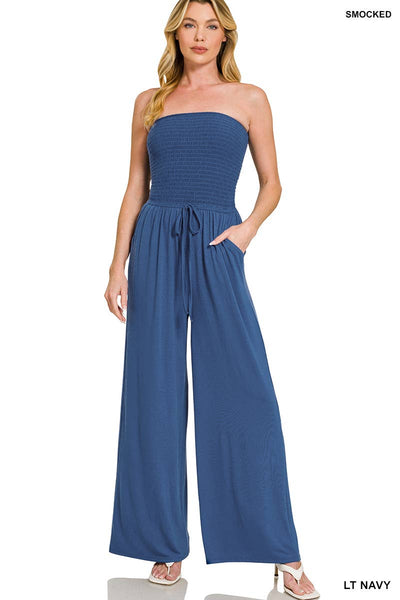 Smocked Tube Top Jumpsuit