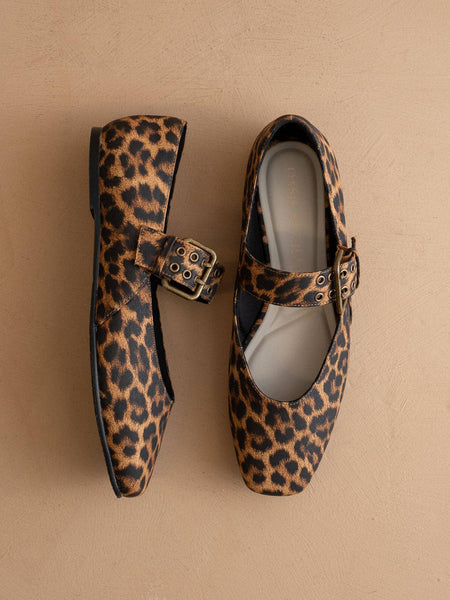 The Soho | Leopard Ballet Fall Flat with Buckle
