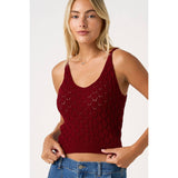 Game Day Cropped Knit Sweater Tank
