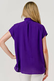 Lila Button Down Short Sleeve Game Day Top
