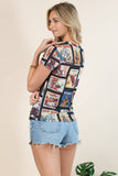 Western Cowboy Stamp Print T Shirt