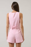 Kassy Checker Chelsea Button Up Vest- Pink