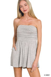 Double Layered Strapless Tube Top Romper