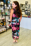 Italian Daydreams Mesh Ruched Long Dress