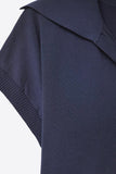 The Q2 Fine Knit Polo-Style Short Sleeve Top
