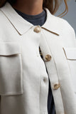 The Q2 Cardigan with Gold Buttons - Beige