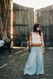 Bell Jar Denim Drawstring Waistband Wide Leg Pants