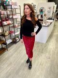 FINAL SALE Italian Holiday Sequined Velvet Midi Skirt